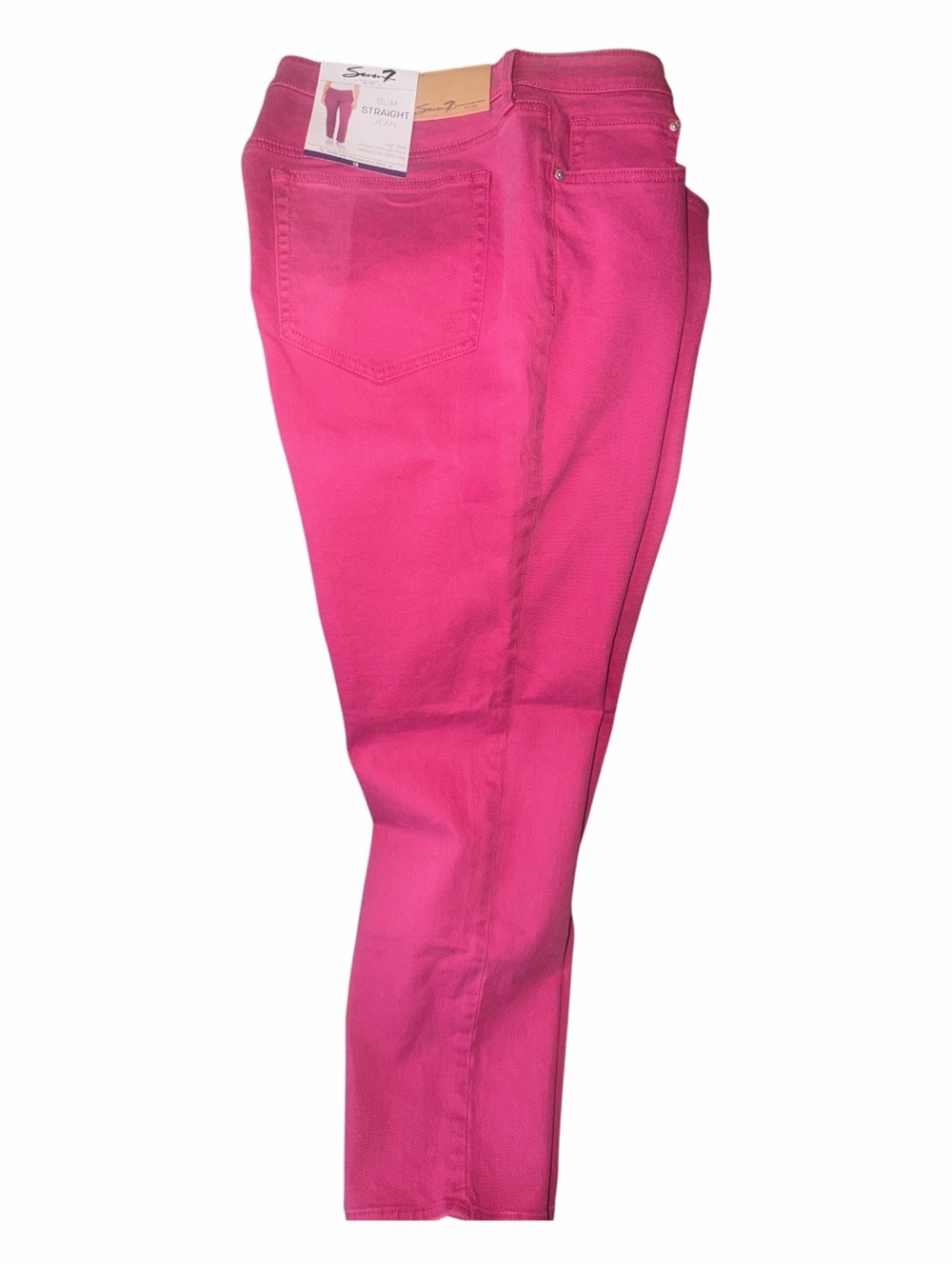 Seven7 Pink Straight-Leg High-Rise Jeans Women’s Size 16 NWT - Picture 4 of 6